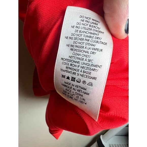 Alice + Olivia Lennon Red Sleeveless Front Zipper Dress Sz. 6 - Picture 7 of 8